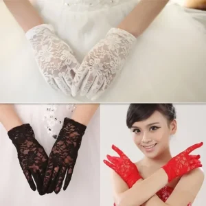Gants de mariée en dentelle pour femmes, élégants, longueur de poignet, accessoires de mariée, pour demoiselle d&rsquo;honneur