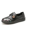 chaussures antidérapantes pour femmes, ballerines de printemps, mocassins vintage avec bouton de ficelle, rétro, pour mères, nouvelle collection 2025