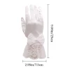 gants de mariage blancs élégants pour enfants, courts, en satin brillant, pour robe, avec nœud papillon, en dentelle élastique, pour vacances