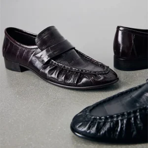 Mode plissé Design femmes mocassins confort chaussures plates à talons bas pour les femmes élégant en cuir PU automne chaussures décontractées Zapatos De Mujer