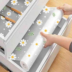 Tapis d&rsquo;armoire de cuisine à fleurs de marguerite, tapis de tiroir réutilisable, tapis de Table à manger de cuisine, tapis isolant, imperméable et résistant à l&rsquo;humidité