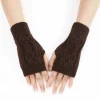 2025 nouvelles femmes chauffe mains gants d'hiver mode tricot fausse laine mitaine chaud sans doigts gant gants femme femmes gants