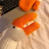 gants en laine d'oie avec doigts pour femmes, optique en peluche chaude, anti froid, couple mignon, gros gants originaux créatifs, hiver