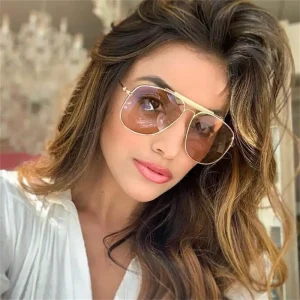 Respzed Pilot Lunettes de soleil pour femmes, lunettes marron teintées, lunettes de soleil de créateur, lunettes de mode à grand cadre, marque de luxe