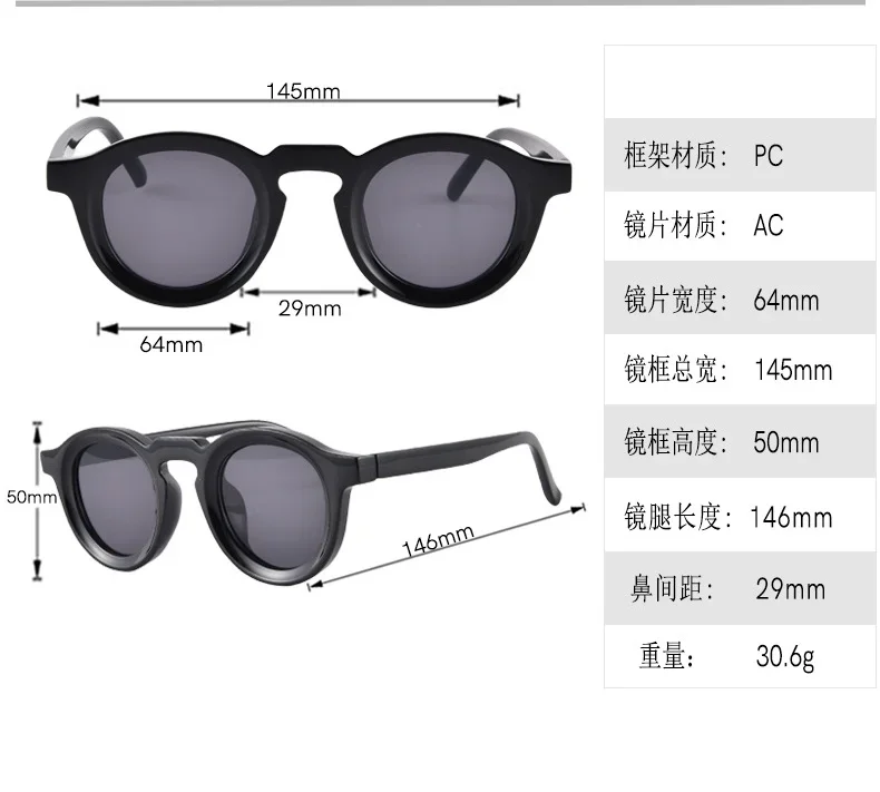 lunettes de soleil rondes pour hommes et femmes, style punk, rétro, tendance, monture transparente, uv400