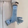 gants d'hiver chauds gants longs pour femmes polyvalents décontractés avec laine douce et capacité d'écran tactile à deux doigts gants longs