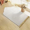 tapis de prière imprimé épais en peluche avec tapis de prière irrégulier en flanelle à pampilles