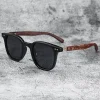 lunettes de soleil pour hommes et femmes, tendance, rétro, grain de bois, polarisées, protection uv, cyclisme, plein air, photographie de rue