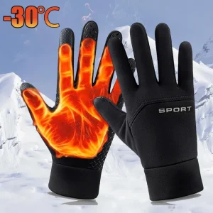 Gants chauds d&rsquo;hiver pour écran tactile, coupe-vent, résistants au froid, pour cyclisme, course à pied, randonnée, ski, pour hommes et femmes