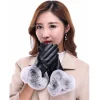 1 paire de gants chauds d&rsquo;hiver pour femmes, en cuir PU noir, pour automne et hiver, gants d&rsquo;alpinisme chauds, cadeaux de noël