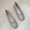 chaussures plates femmes ancien cuir authentique pieds nus décontracté sans lacet bout carré large convient appartements 3 44 48 pieds étroits et grands marron
