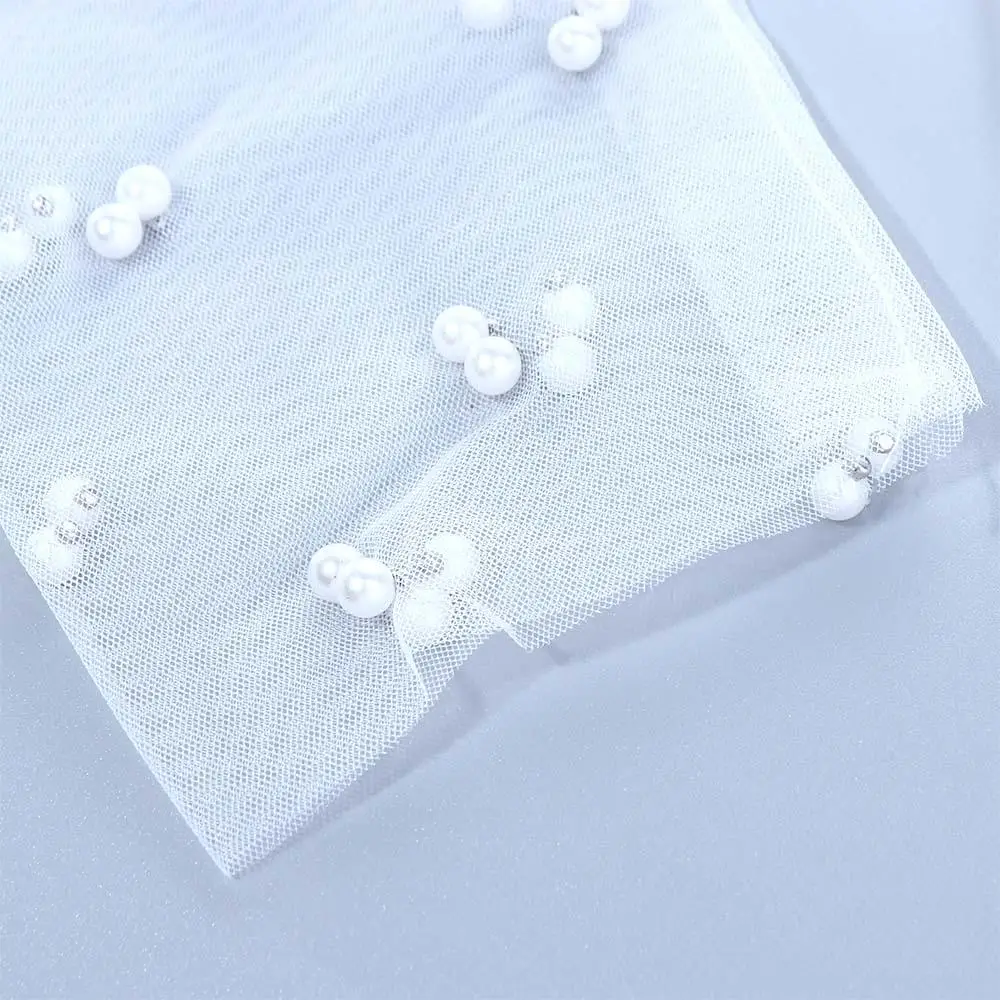 gants de mariée élégants en mousseline de soie et dentelle pour femmes, accessoires de mariage, gants à doigts complets, sans doigts