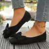 chaussures plates pour femmes 2025 offre spéciale dames sans lacet chaussures plates en plein air femmes bout rond nœud papillon fond souple grande taille chaussures peu profondes femme