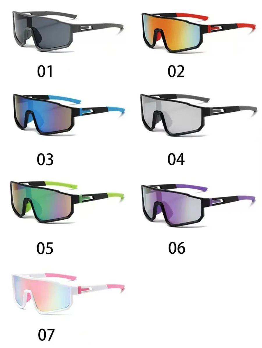 lunettes de cyclisme surdimensionnées pour hommes, vélo, coupe vent, revêtement coloré, lunettes de soleil pour sports de plein air, moto