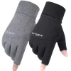 gants de pêche d'hiver pour hommes et femmes, chauds et antidérapants pour le cyclisme, pour la pêche, le sport, écran tactile, coupe à deux doigts, pêche en plein air