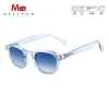 meeshow design classique hommes femmes rétro mode lunettes de soleil cristal chic cadre rond protection uv lentille en nylon lunettes de soleil