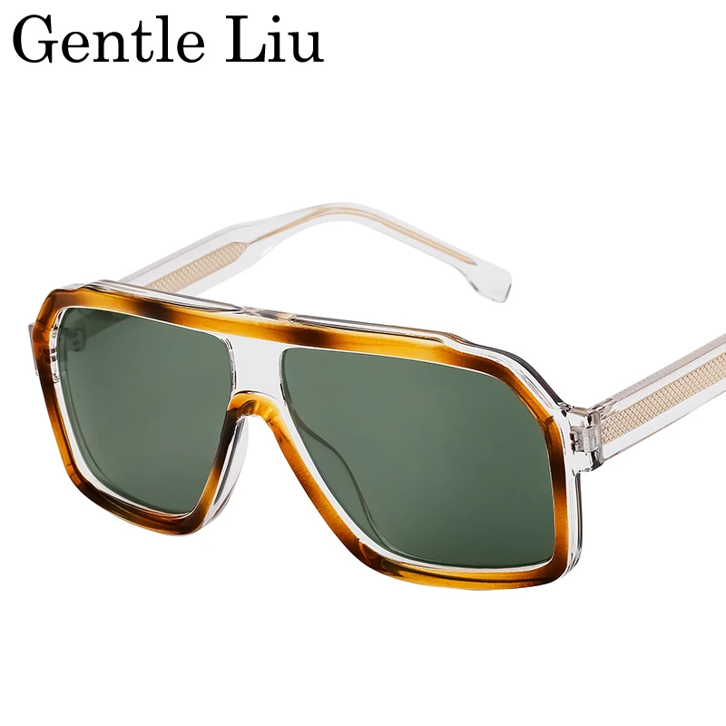 Lunettes de soleil carrées surdimensionnées pour hommes et femmes, grande monture, marque de luxe, bouclier Vintage, nuances de conduite en plein air, UV400, 2025