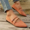 ballerines élégantes femmes automne peu profond bout pointu mocassins boucle décontractée léopard mary jane chaussures plates femmes zapatos de mujer