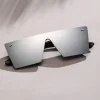 Lunettes de soleil carrées à monture surdimensionnée pour femmes, verres décoratifs de Style rétro de rue décontractés