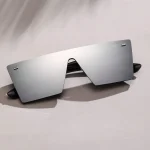 Lunettes de soleil carrées à monture surdimensionnée pour femmes, verres décoratifs de Style rétro de rue décontractés