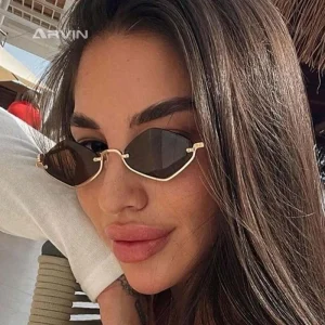 Lunettes de soleil à monture personnalisée pour femmes, lunettes de soleil sexy polygonales pour dames, lunettes hip-hop décontractées, marque de luxe, nouvelle mode