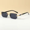 Lunettes de soleil sans bords pour hommes et femmes, à la mode, sans cadre, classiques, petits carrés, pour voyage d&rsquo;été