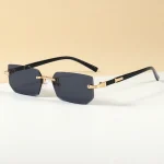 Lunettes de soleil sans bords pour hommes et femmes, à la mode, sans cadre, classiques, petits carrés, pour voyage d&rsquo;été