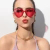 lunettes de soleil en forme de cœur pour femmes et hommes, dégradé sans bords, uv400, nuances d'été, marque de luxe, design pour dames, 2025