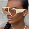 lunettes de soleil une pièce à monture surdimensionnée pour femmes et hommes, design de personnalité classique, mode fête, conduite en plein air, uv400