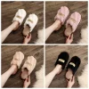 pantoufles confortables en peluche à rayures, antidérapantes, moelleuses, pantoufles d'intérieur d'hiver, chaussures de maison décontractées, pantoufles de maison douces pour chambre à coucher