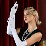 Gants longs en satin à coude, élégants, noirs et blancs, soyeux, années 1920, style vintage, fête, bal, mariage, manches décoratives pour femmes, 20,8 pouces