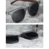 lunettes de soleil pour hommes et femmes, tendance, rétro, grain de bois, polarisées, protection uv, cyclisme, photographie de rue en plein air