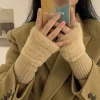 gants demi doigts chauds résistants au froid pour femmes, automne et hiver, polyvalents, pelucheux et mignons, idéaux pour un usage au bureau