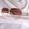 nouveau pilote lunettes de soleil femmes surdimensionné luxe clair bleu lunettes de soleil pour femme cool miroir vintage dame dégradé nuances uv400