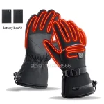 Gants chauffants d&rsquo;hiver avec boîte à piles, chauffe-mains thermiques, imperméables, pour Snowboard, cyclisme, moto, vélo, Ski