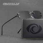 CRIXALIS – petites lunettes de soleil rectangulaires sans bords Y2k pour femmes et hommes, rétro, étroites, chics, fines, slim, UV400