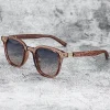 lunettes de soleil pour hommes et femmes, tendance, rétro, grain de bois, polarisées, protection uv, cyclisme, plein air, photographie de rue