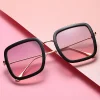 lunettes de soleil carrées surdimensionnées, nuances de style de rue tendance, monture complète, uv400 anti uv, lentilles hd antireflet, unisexe pour les tenues d'extérieur