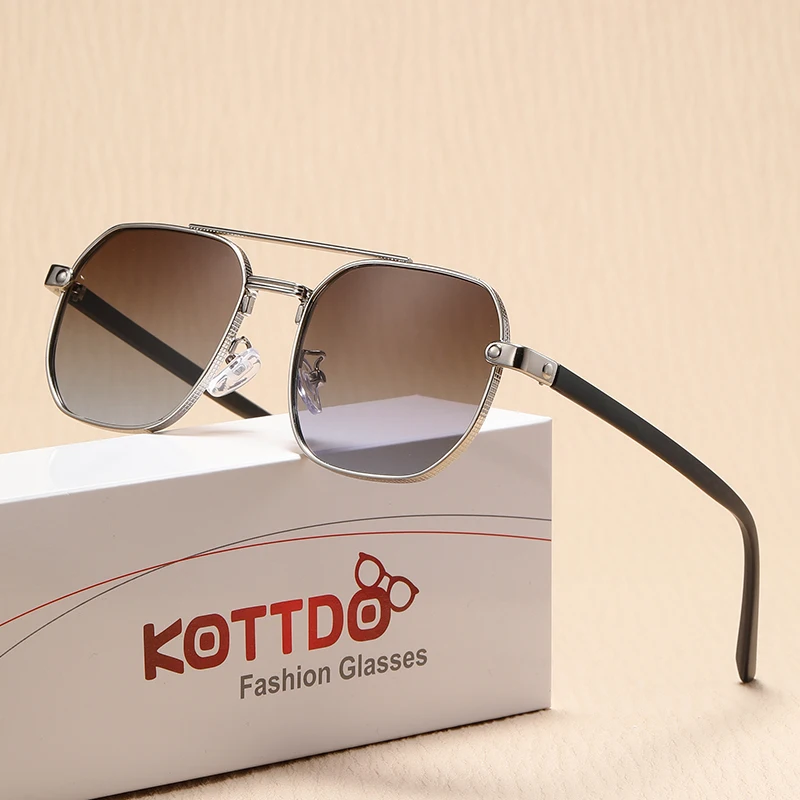 Lunettes de soleil en métal à la mode pour hommes et femmes, marque de styliste, conduite en plein air, haut de gamme, miroir, lunettes de pêche, soleil UV400