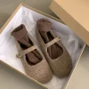 Mode bout carré polaire Flet ballerines femme hiver chaud laine Mary Jane chaussures dames marque Design élégant mocassins en peluche