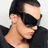Lunettes de soleil sans monture futuristes pour hommes et femmes, rondes, punk, respirantes, lunettes de sport argentées, nuances chic, mode, Y2K