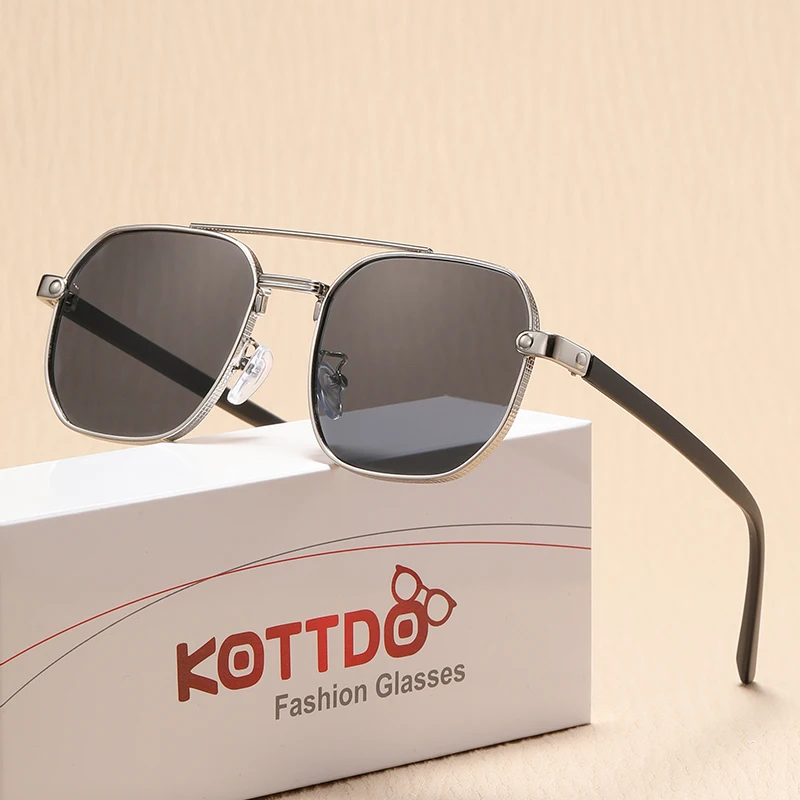 Lunettes de soleil en métal à la mode pour hommes et femmes, marque de styliste, conduite en plein air, haut de gamme, miroir, lunettes de pêche, soleil UV400