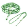 2 pièces nouvelles perles de prière Allah Muhammad gravées Misbaha Tasbeeh 99 perles de prière collier islamique musulman