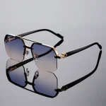 GM LUMIAS lunettes de soleil surdimensionnées semi-sans monture hommes mode Vintage dégradé nuances décontractées marque de luxe Design lunettes de soleil en plein air