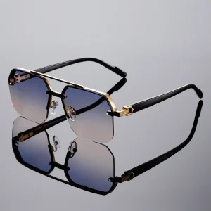 GM LUMIAS lunettes de soleil surdimensionnées semi-sans monture hommes mode Vintage dégradé nuances décontractées marque de luxe Design lunettes de soleil en plein air