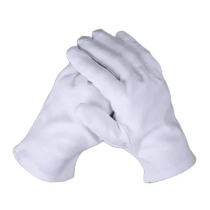 1 paire de gants en coton blanc, travail pour les mains sèches, Film de manipulation, gants de SPA, gants d&rsquo;inspection cérémonie