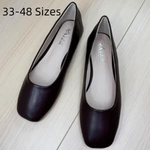 Chaussures plates femmes ancien cuir authentique pieds nus décontracté sans lacet bout carré large convient appartements 3 44 48 pieds étroits et grands marron Chaussures plates femmes ancien cuir authentique pieds nus décontracté sans lacet bout carré large convient appartements 3 44 48 pieds étroits et grands marron