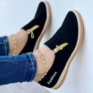 Chaussures plates noires chaussures De sport pour femmes printemps été concepteur marche espadrilles décontractées femmes Rome chaussures De course fermeture éclair Zapatos De Mujer Chaussures plates noires chaussures De sport pour femmes printemps été concepteur marche espadrilles décontractées femmes Rome chaussures De course fermeture éclair Zapatos De Mujer