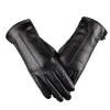 gants coupe vent en cuir pu pour femmes, gants d'affaires, conduite en plein air, garder au chaud, gants noirs pour écran tactile