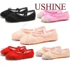 Chaussures de ballet plates en toile pour filles, pantoufles de danse pour adultes, femmes et enfants, semelle fendue classique, cuir souple